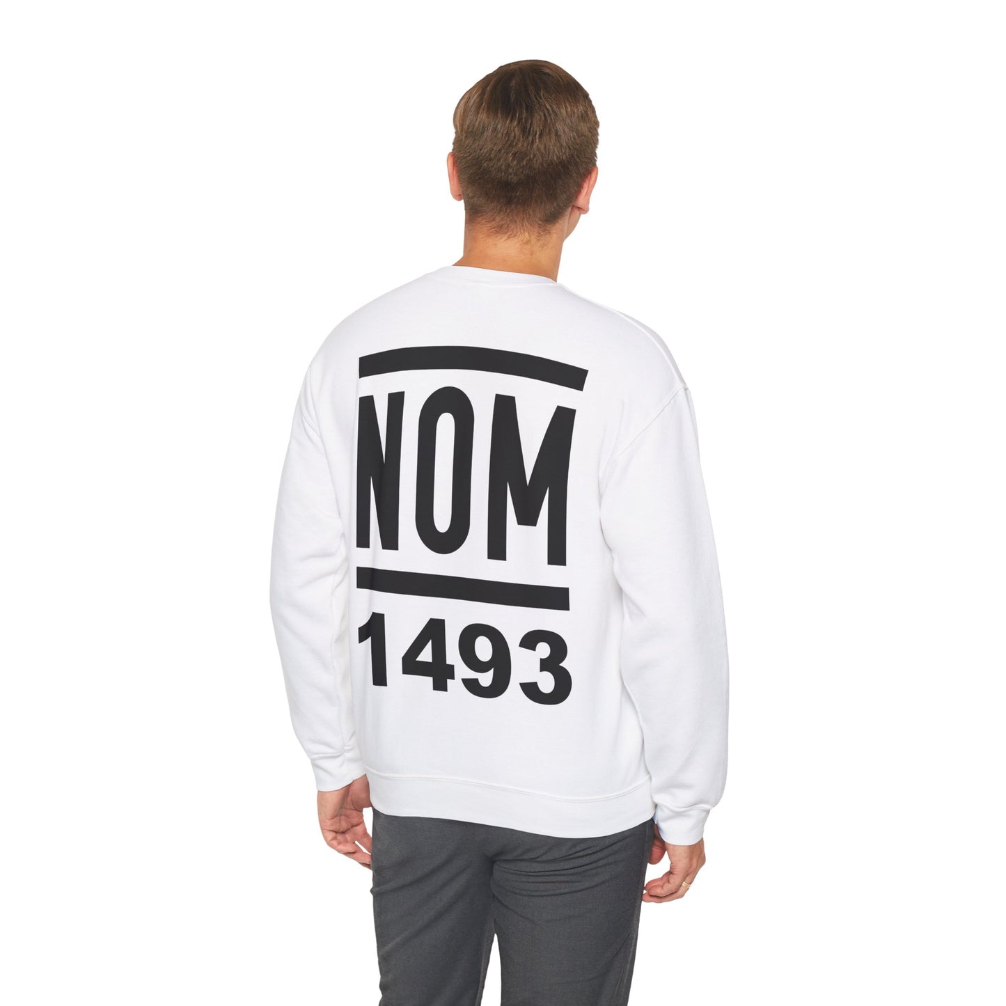 NOM 1493 Gilden 18000 Crewneck Sweatshirt with Front and Back Logo