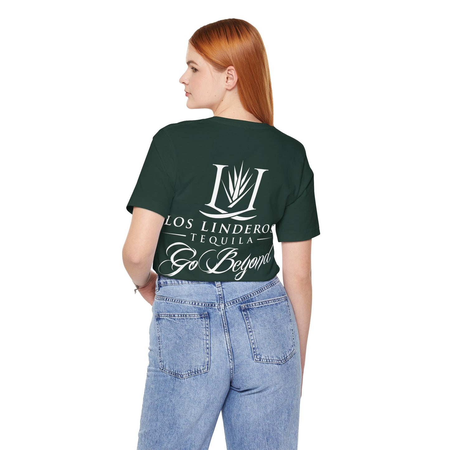 Los Linderos Tequila Short Sleeve Bella+Canvas 3001 T-Shirt with Front and Back Logo