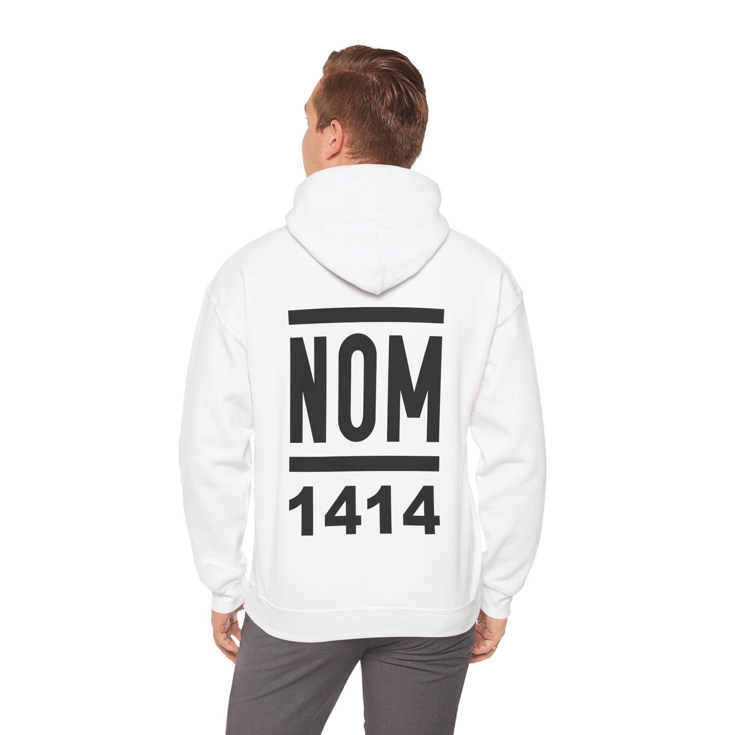 NOM 1414 Gilden 18500 Hoodie with Front and Back Logo