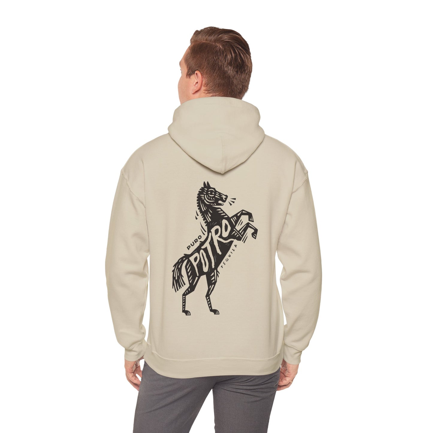 Puro Potro Tequila Gilden 18500 Hoodie with Front and Back Logo