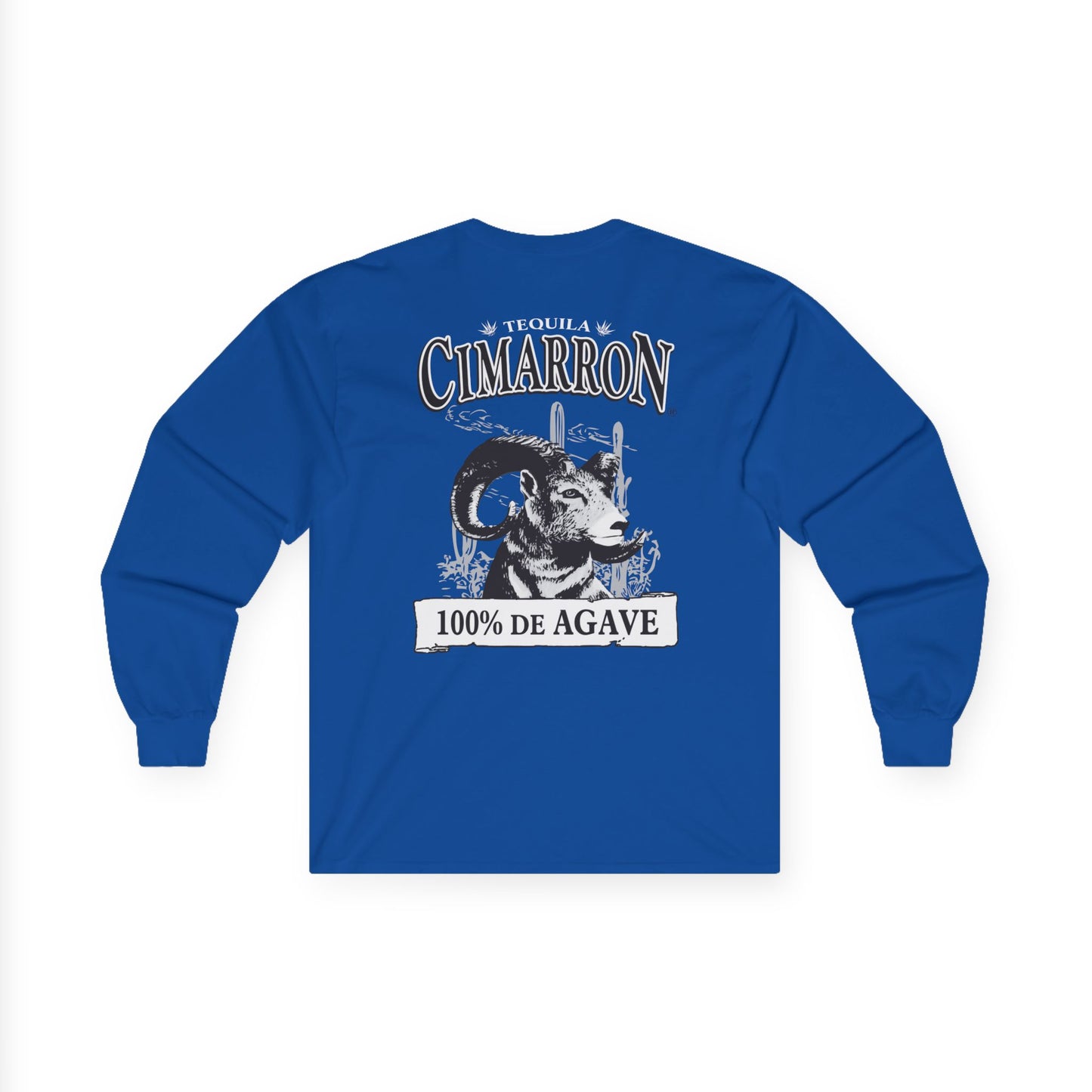 Cimarron Tequila Long Sleeve Gildan 2400 T-Shirt with Front and Back Logo