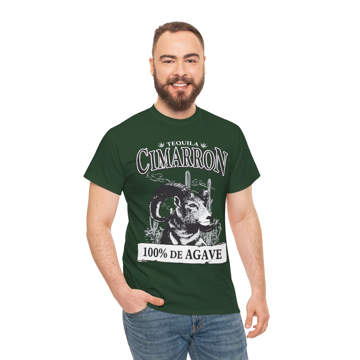 Cimarron Tequila Short Sleeve Gildan 5000 T-Shirt with Front Logo