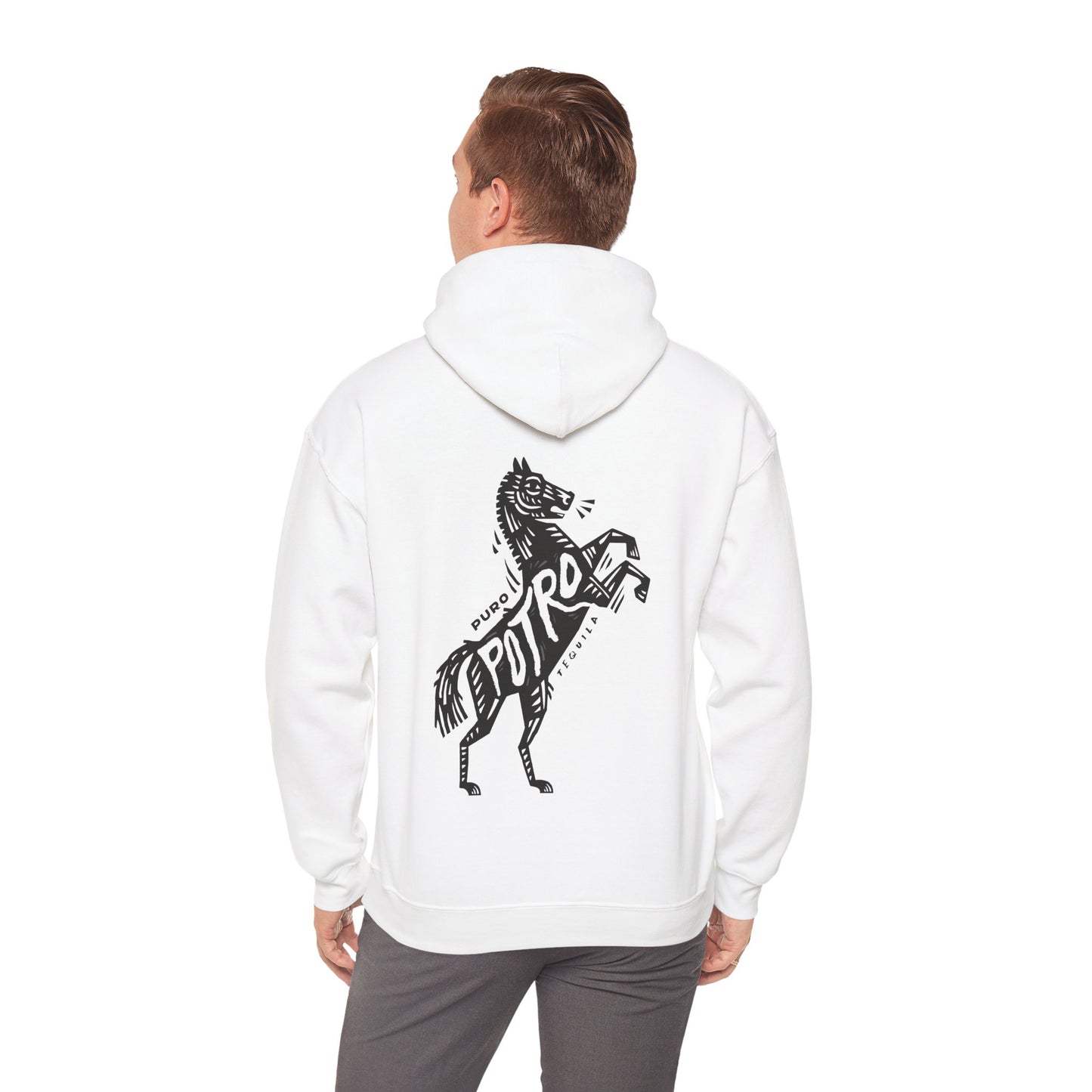 Puro Potro Tequila Gilden 18500 Hoodie with Front and Back Logo