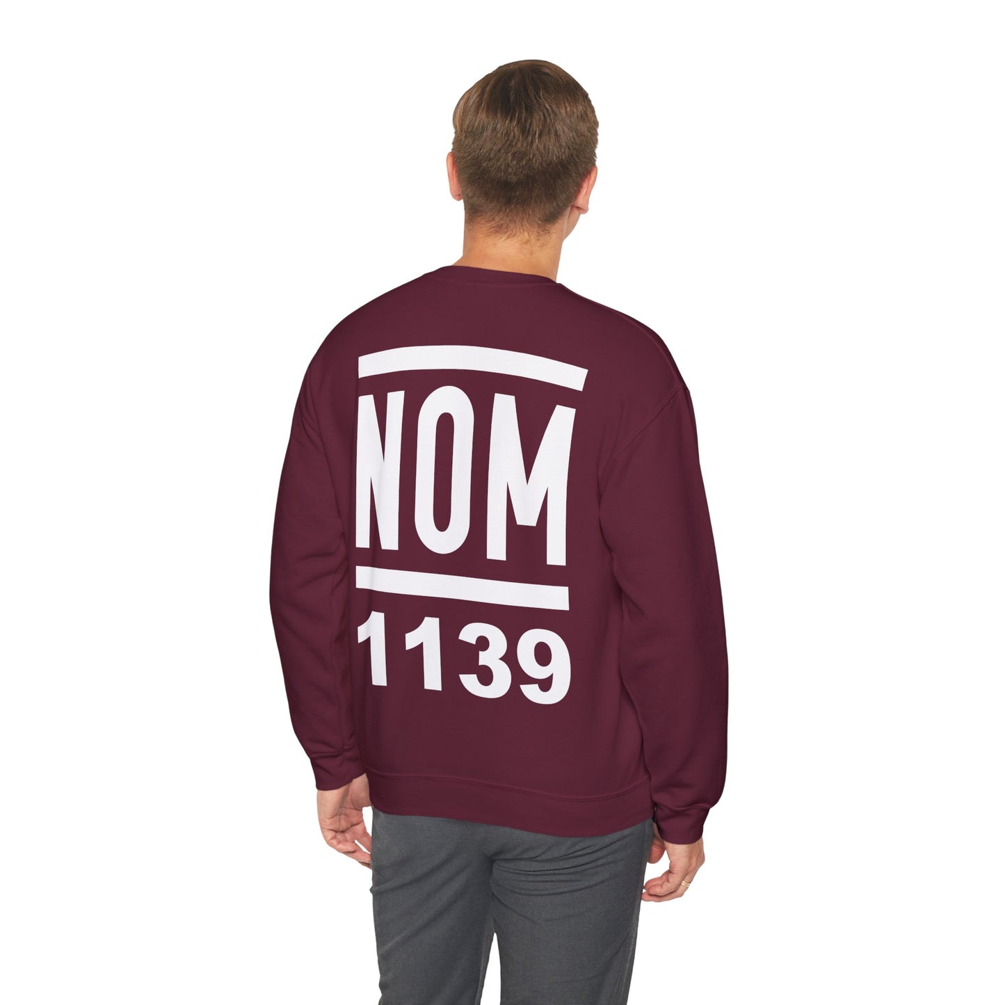 NOM 1139 Gilden 18000 Crewneck Sweatshirt with Front and Back Logo