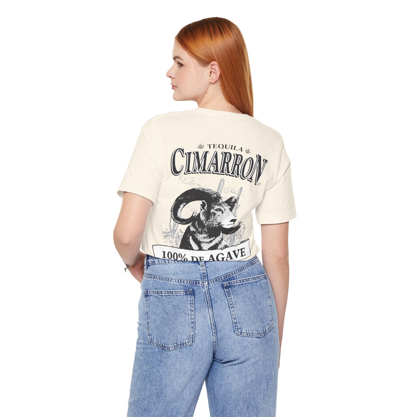 Cimarron Tequila Short Sleeve Bella+Canvas 3001 T-Shirt with Front and Back Logo