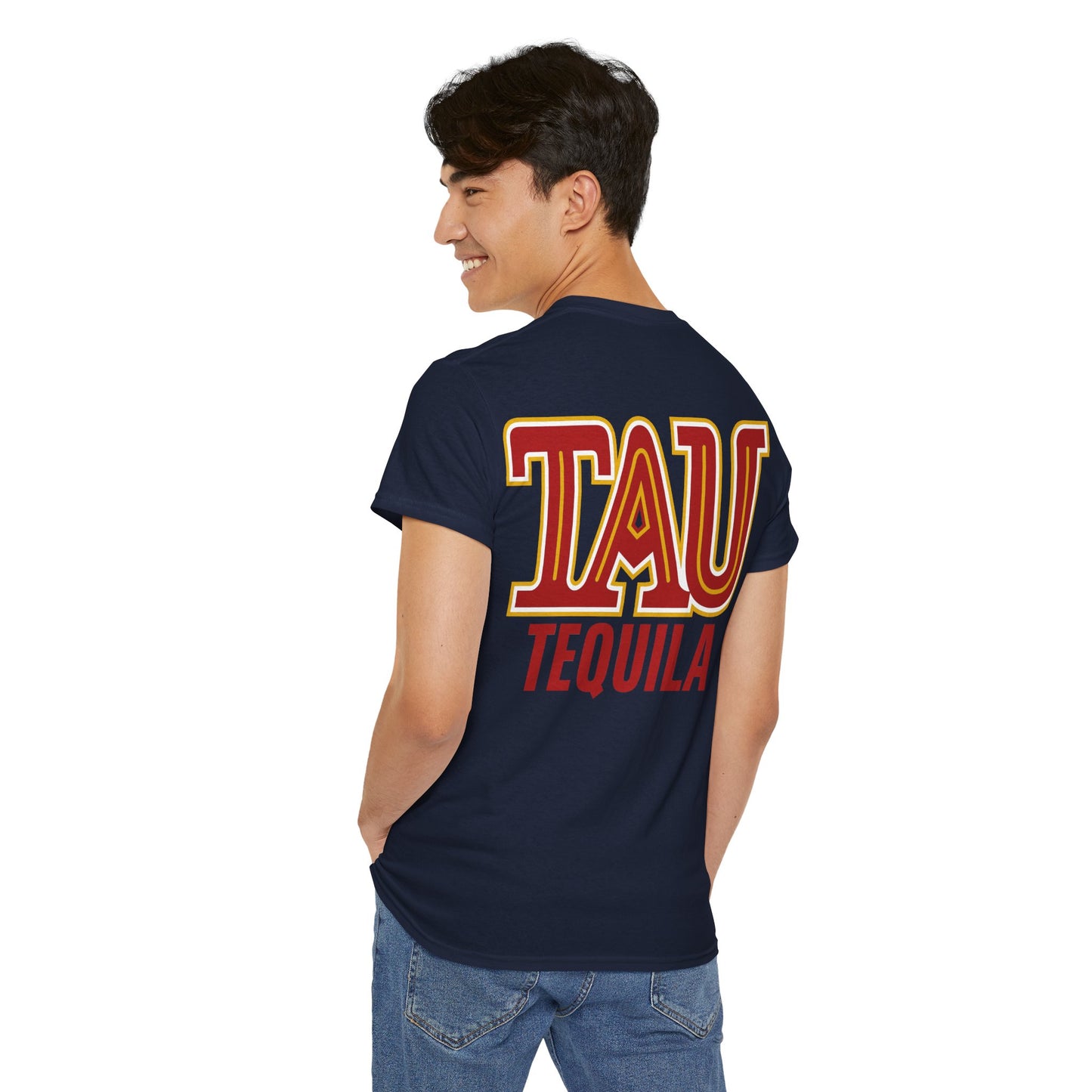 Tau Tequila Short Sleeve Gildan 5000 T-Shirt with Front and Back Logo