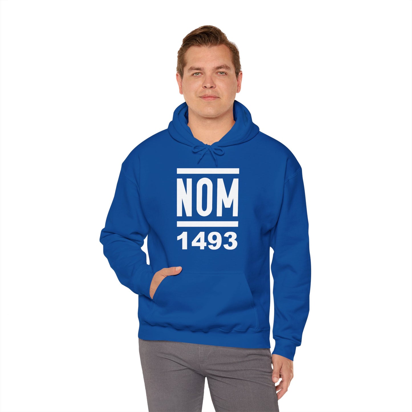 NOM 1493 Gilden 18500 Hoodie with Front Logo