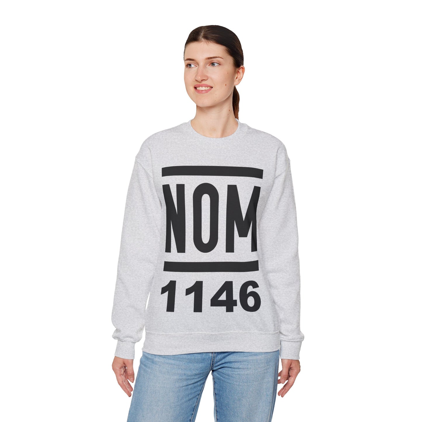 NOM 1146 Gilden 18000 Crewneck Sweatshirt with Front Logo