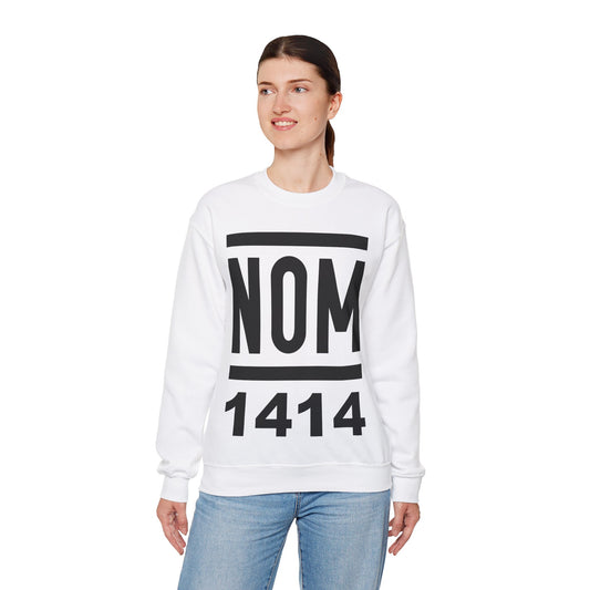 NOM 1414 Gilden 18000 Crewneck Sweatshirt with Front Logo