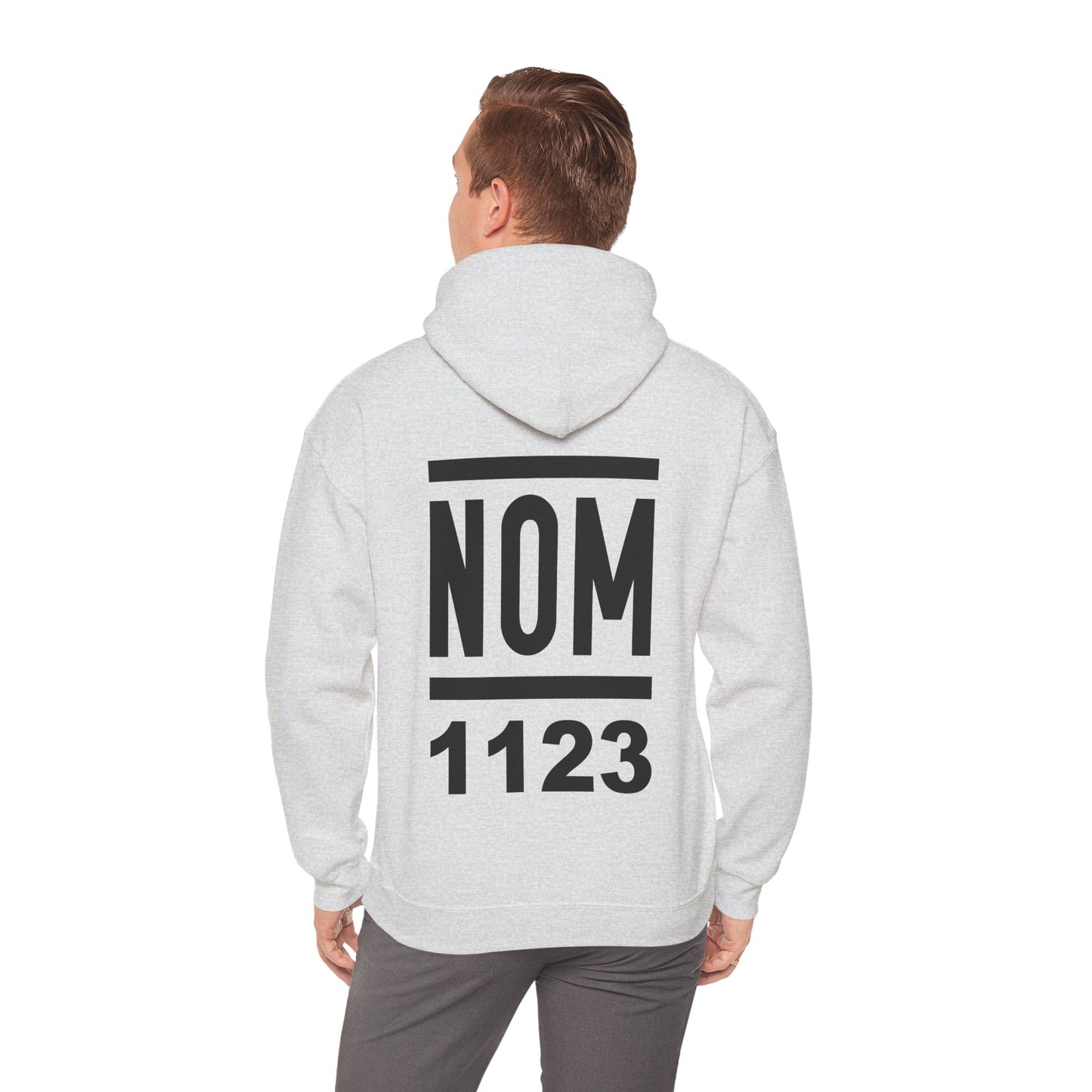 NOM 1123 Gilden 18500 Hoodie with Front and Back Logo