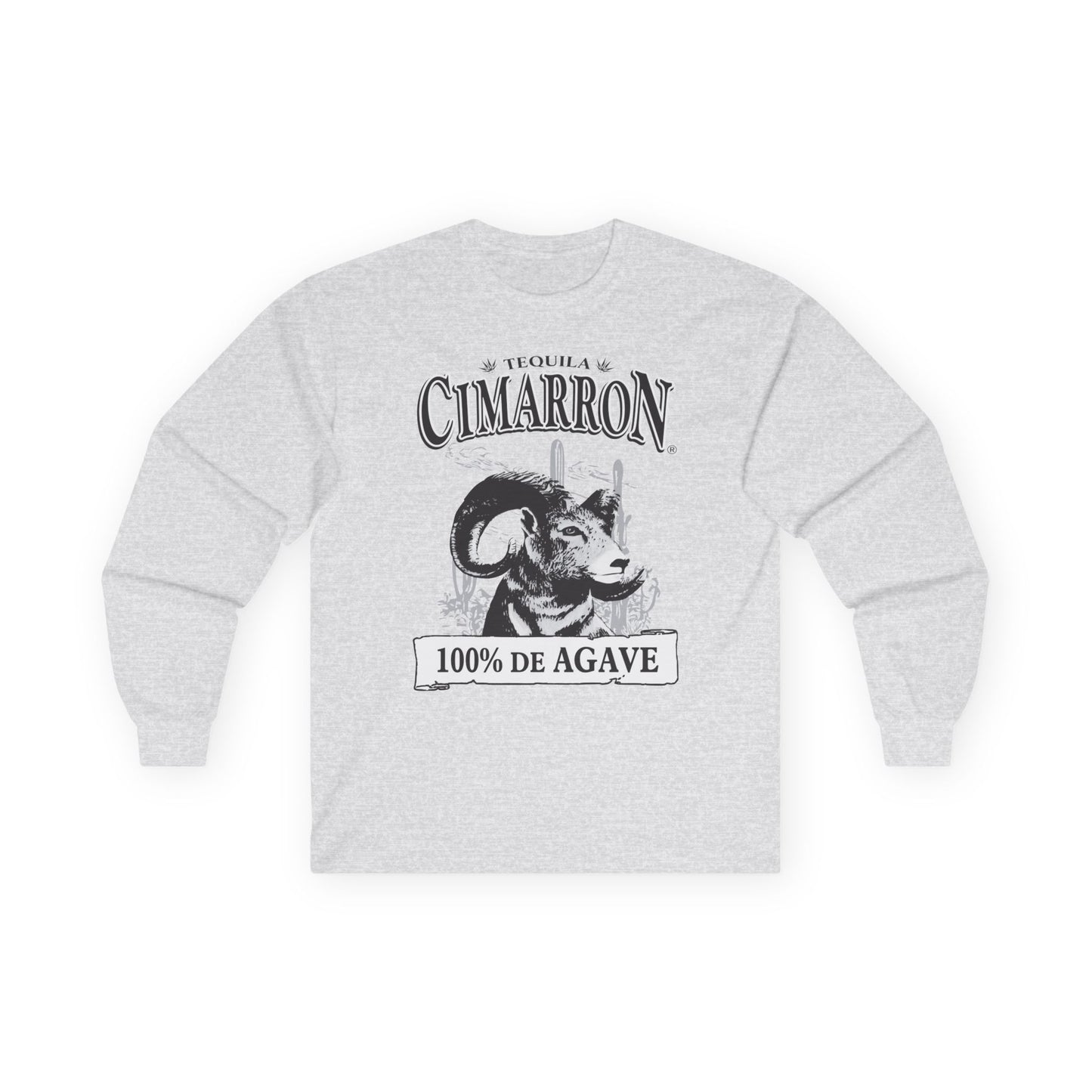 Cimarron Tequila Long Sleeve Gildan 2400 T-Shirt with Front Logo