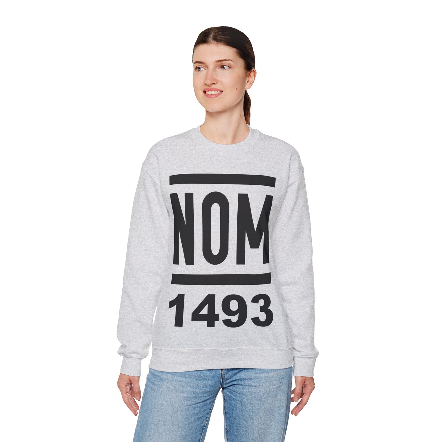 NOM 1493 Gilden 18000 Crewneck Sweatshirt with Front Logo