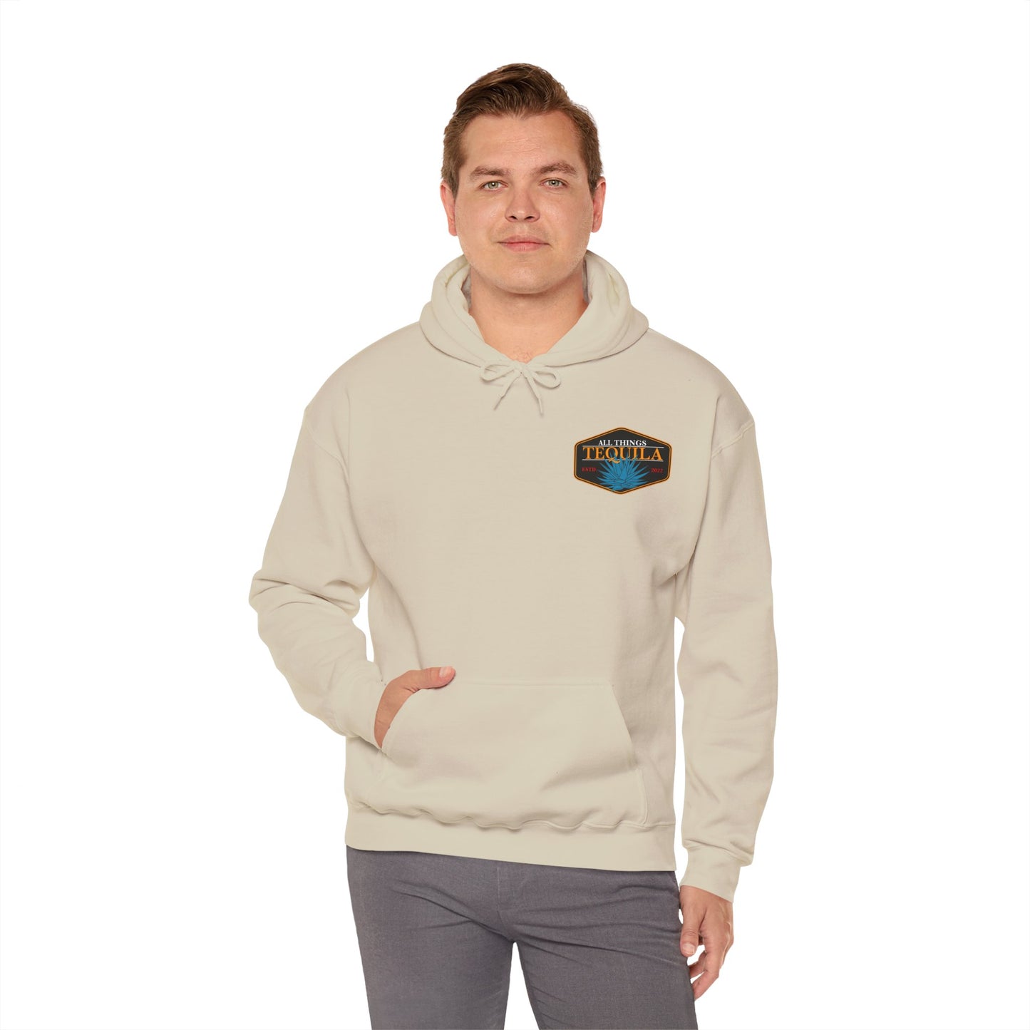 All Things Tequila Gilden 18500 Hoodie with Front and Back Logo