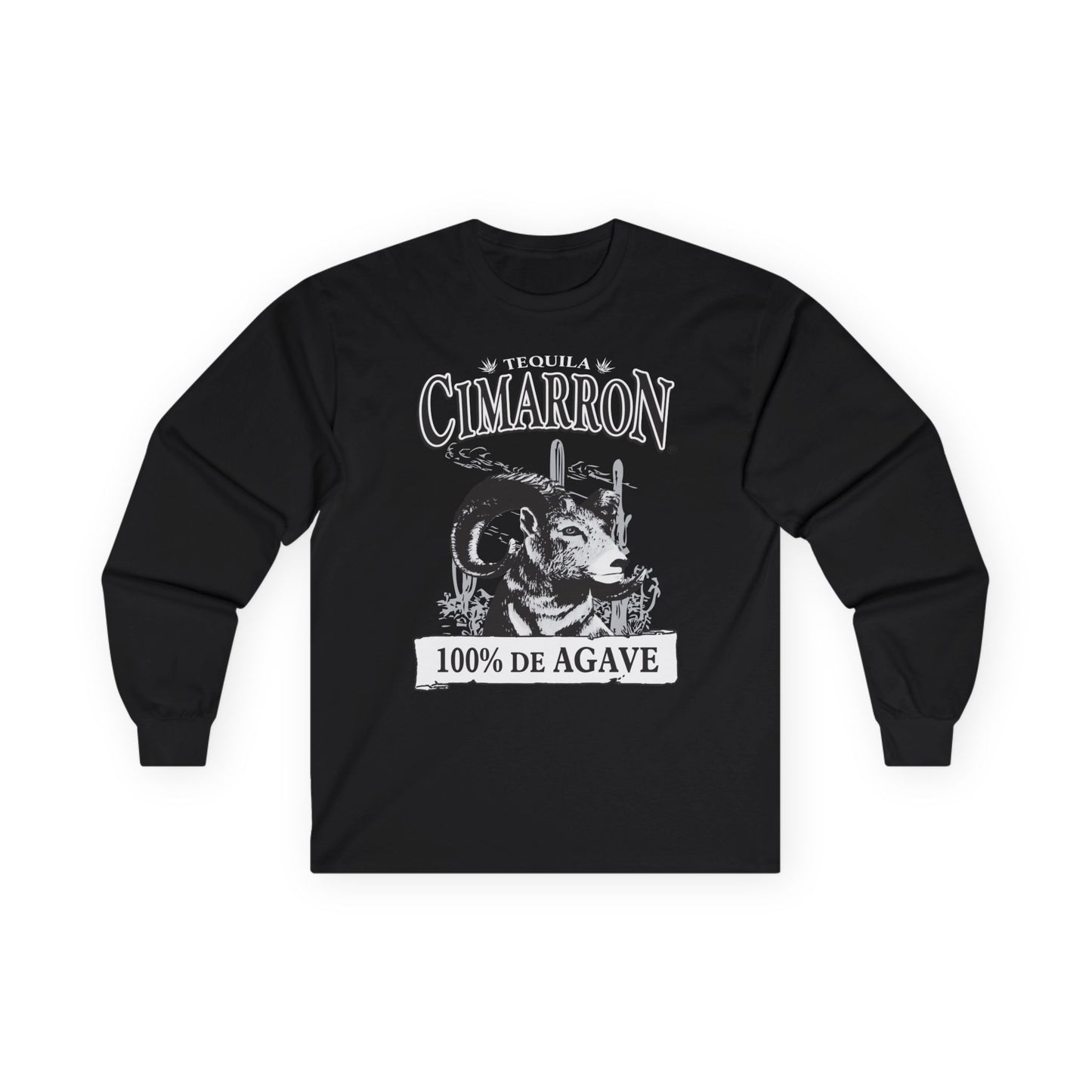 Cimarron Tequila Long Sleeve Gildan 2400 T-Shirt with Front Logo