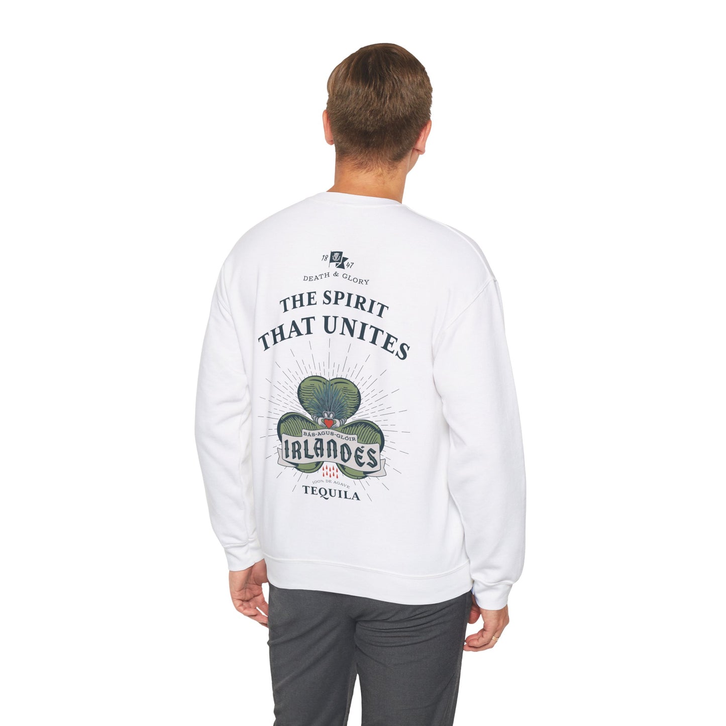 Irlande's Tequila Gilden 18000 Crewneck Sweatshirt with Front and Back Logo