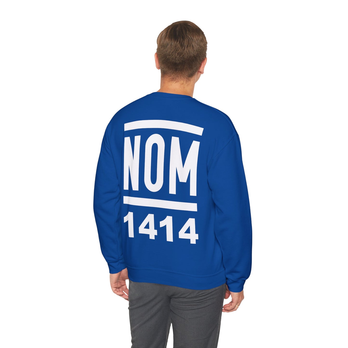 NOM 1414 Gilden 18000 Crewneck Sweatshirt with Front and Back Logo