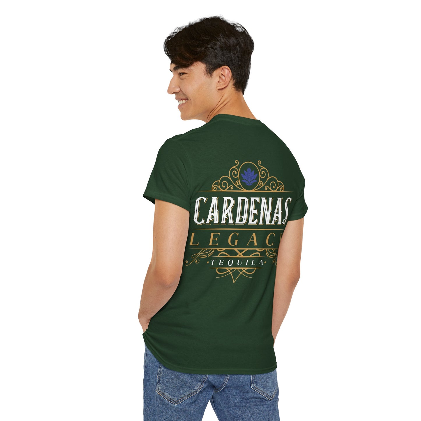 Cardenas Legacy Tequila Short Sleeve Gildan 5000 T-Shirt with Front and Back Logo