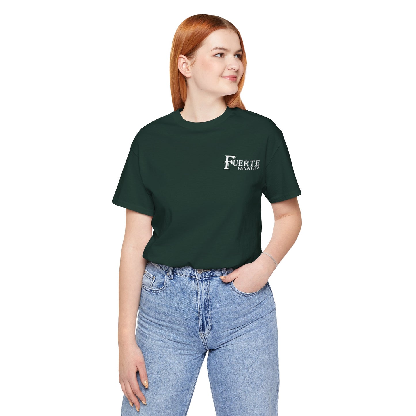 Fuerte Fanatics Short Sleeve Bella+Canvas 3001 T-Shirt with Front and Back Logo