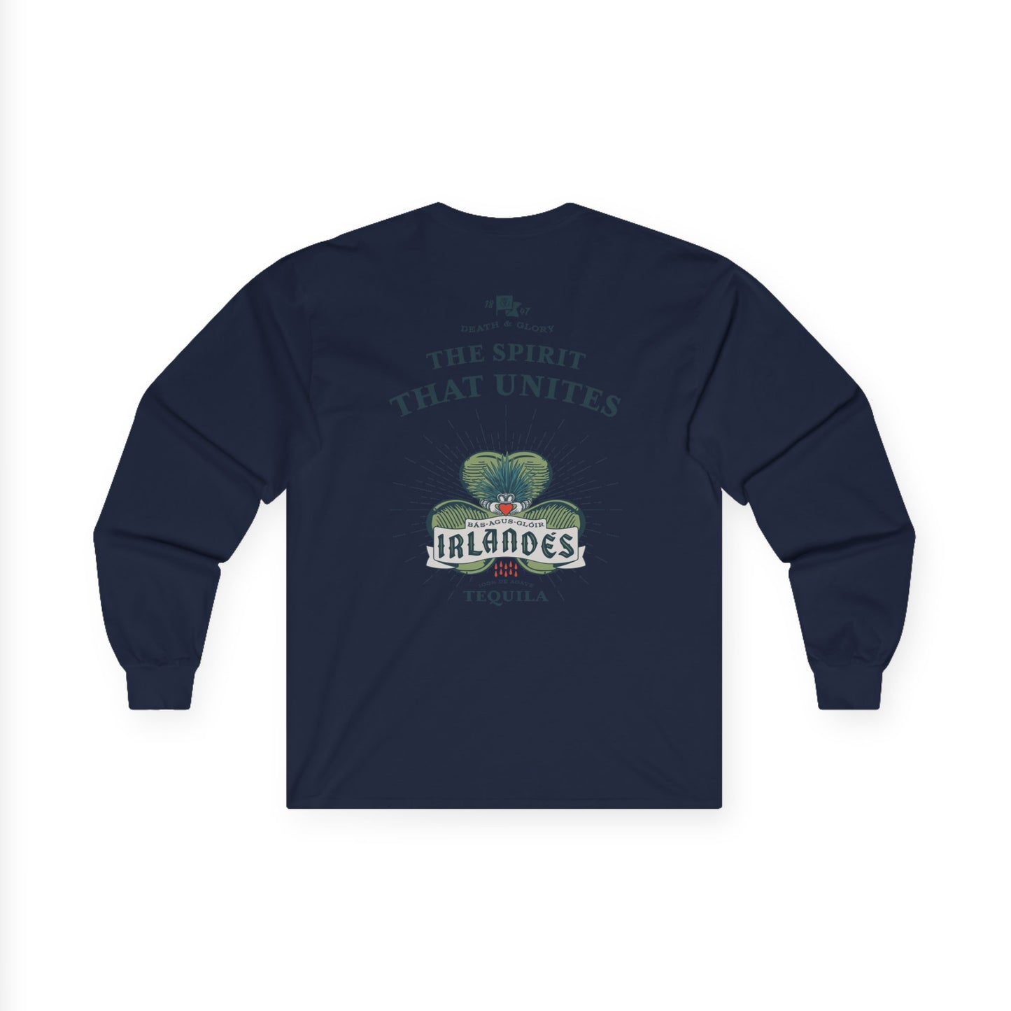 Irlande's Tequila Long Sleeve Gildan 2400 T-Shirt with Front and Back Logo