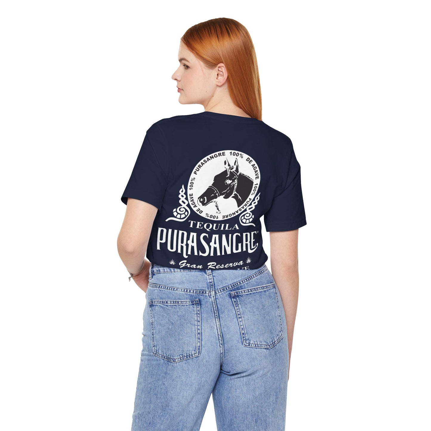 Purasangre Tequila Short Sleeve Bella+Canvas 3001 T-Shirt with Front and Back Logo