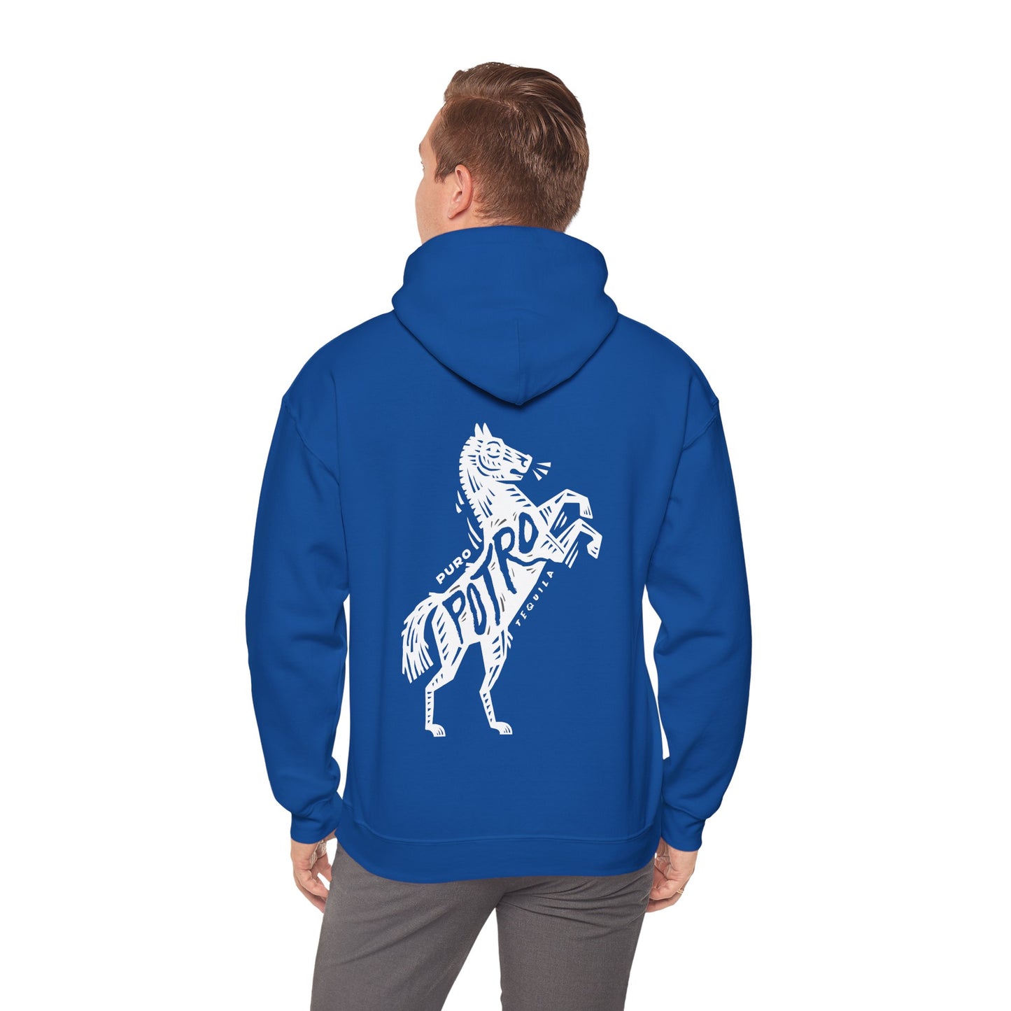 Puro Potro Tequila Gilden 18500 Hoodie with Front and Back Logo