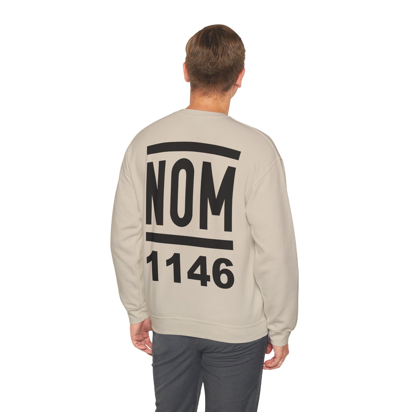 NOM 1146 Gilden 18000 Crewneck Sweatshirt with Front and Back Logo