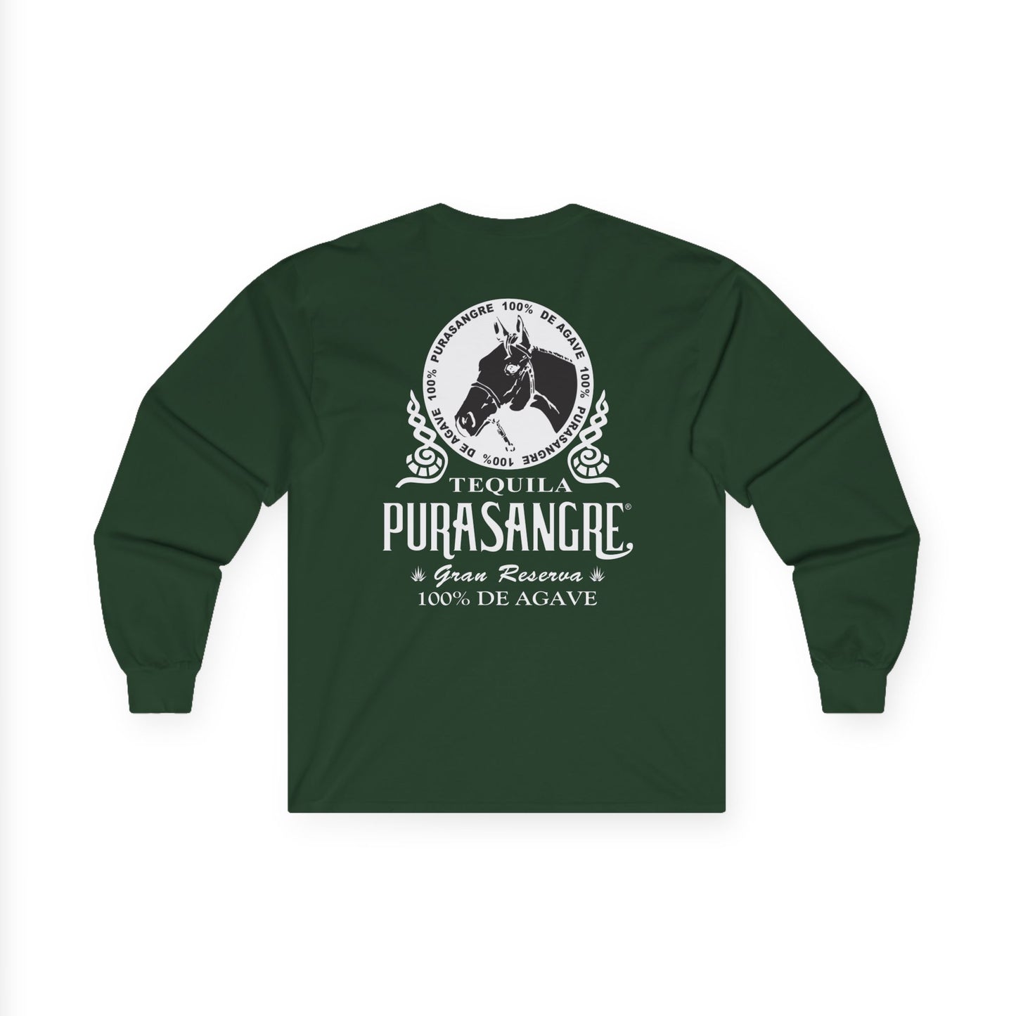 Purasangre Tequila Long Sleeve Gildan 2400 T-Shirt with Front and Back Logo