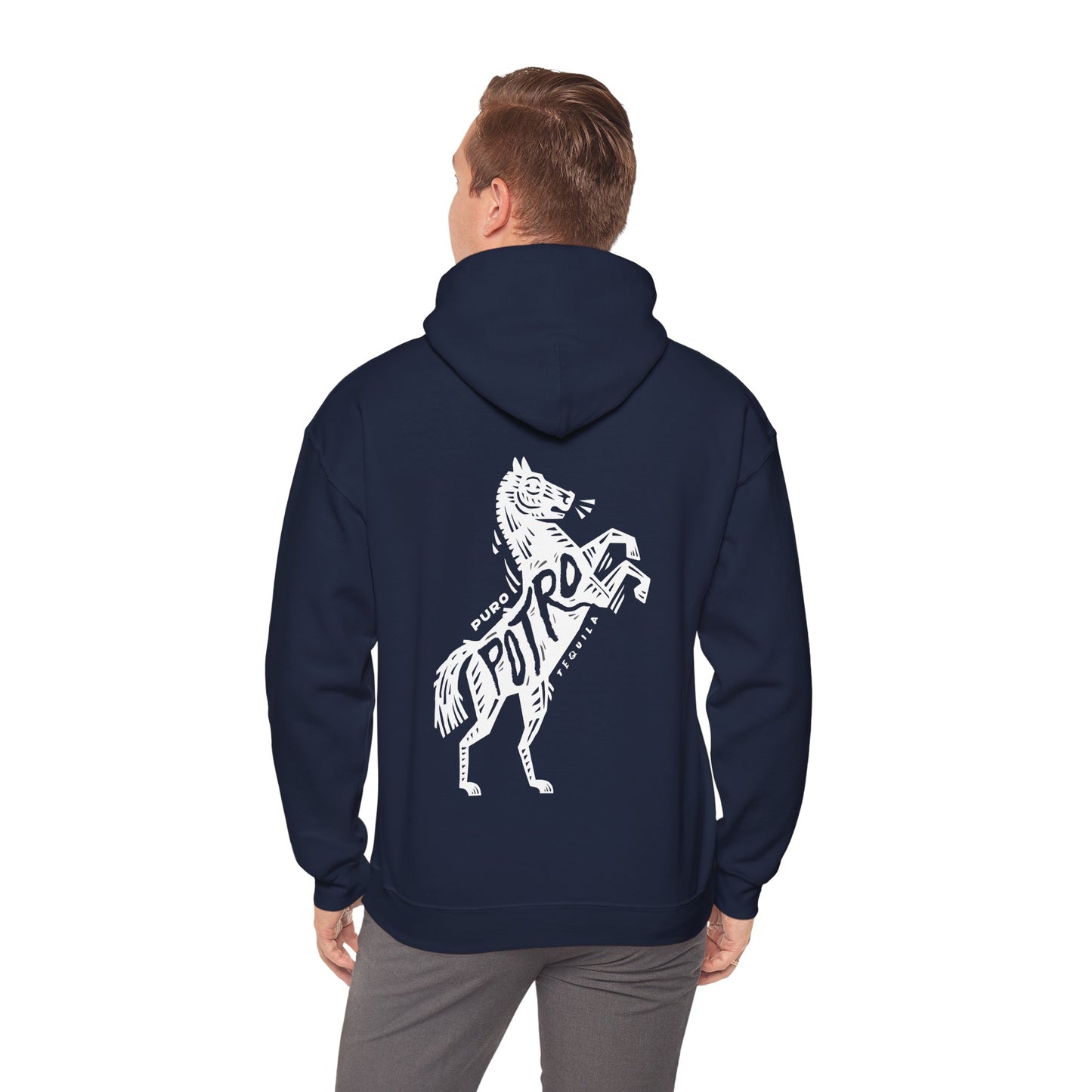 Puro Potro Tequila Gilden 18500 Hoodie with Front and Back Logo