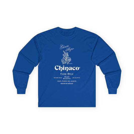 Chinaco Tequila Retro Long Sleeve Gildan 2400 T-Shirt with Front Logo