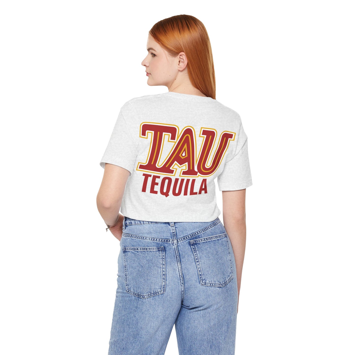 Tau Tequila Short Sleeve Bella+Canvas 3001 T-Shirt with Front and Back Logo