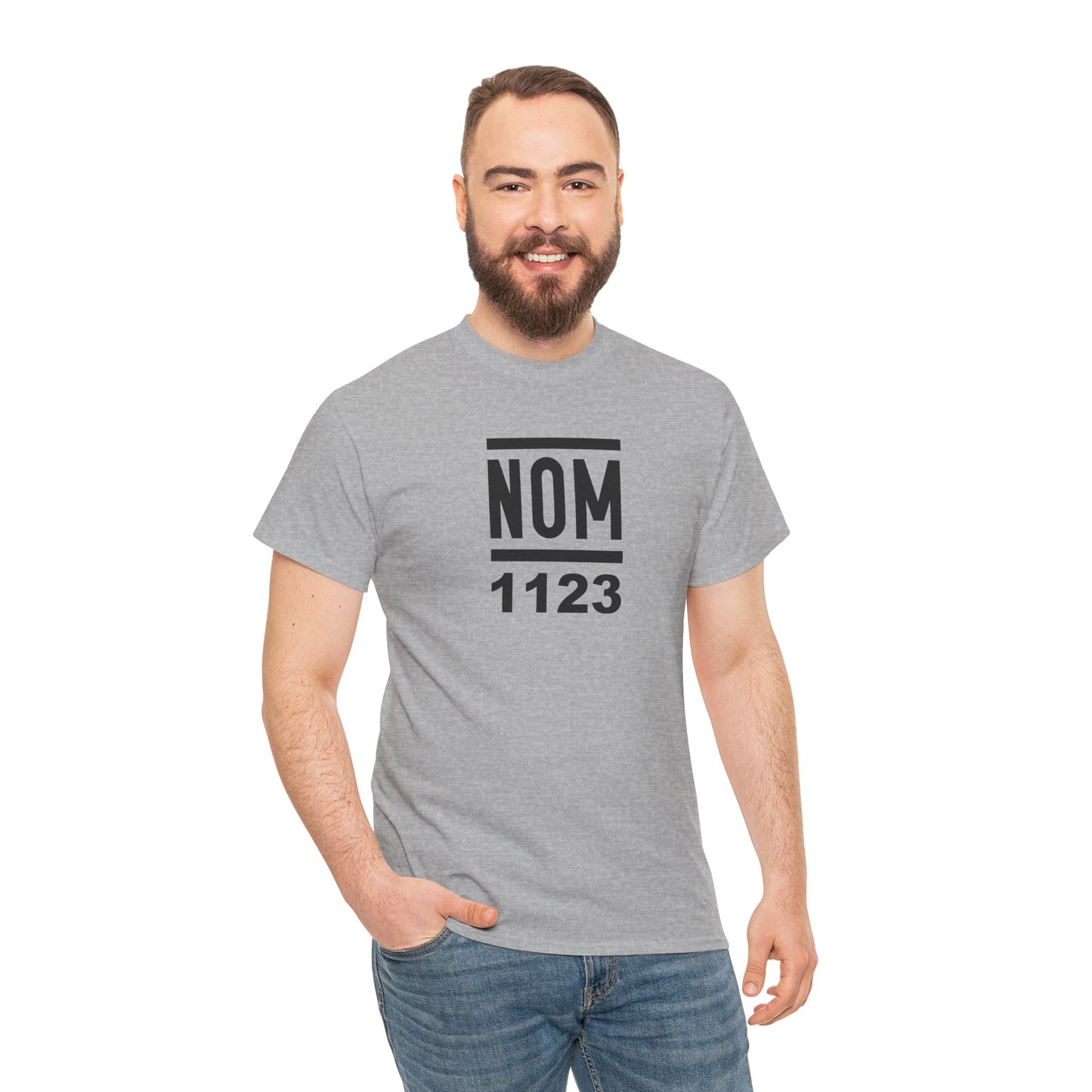 NOM 1123 Short Sleeve Gildan 5000 T-Shirt with Front Centered Logo