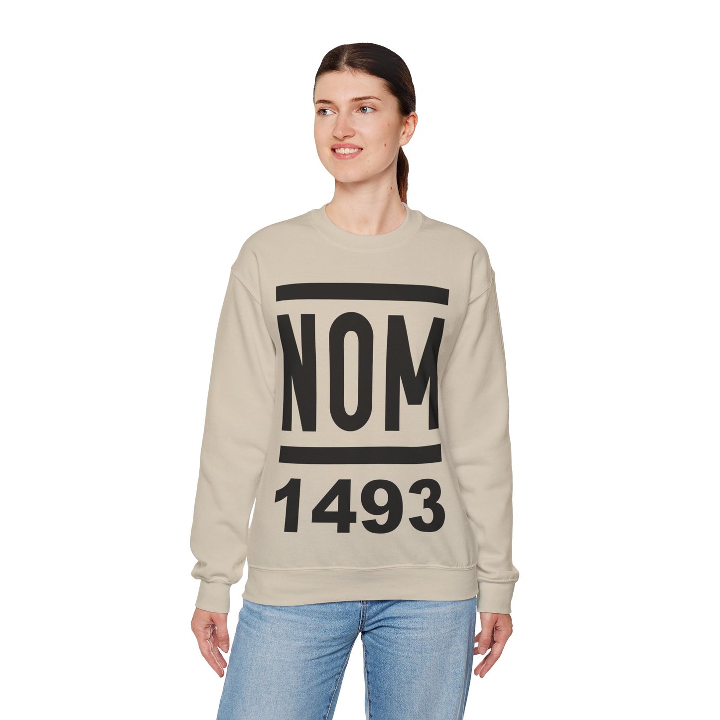 NOM 1493 Gilden 18000 Crewneck Sweatshirt with Front Logo