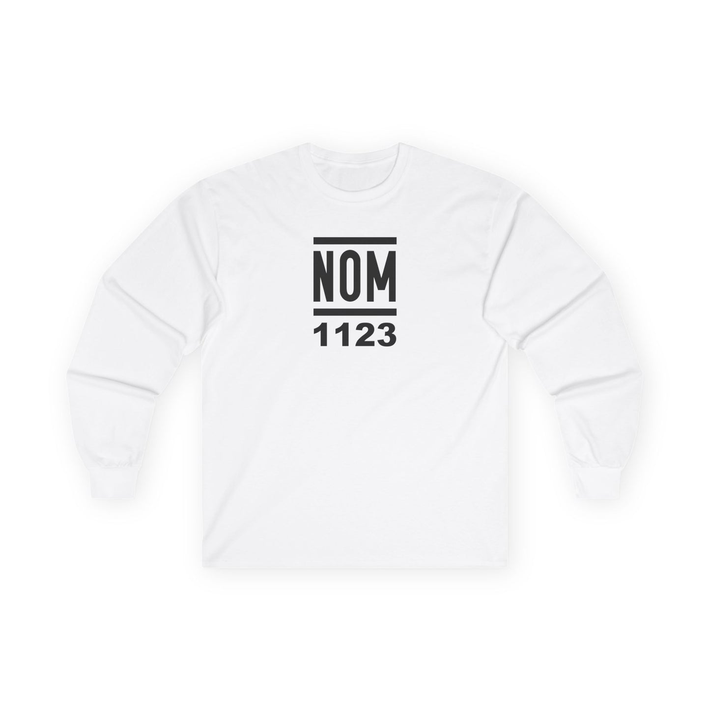 NOM 1123 Long Sleeve Gildan 2400 T-Shirt with Front Centered Logo