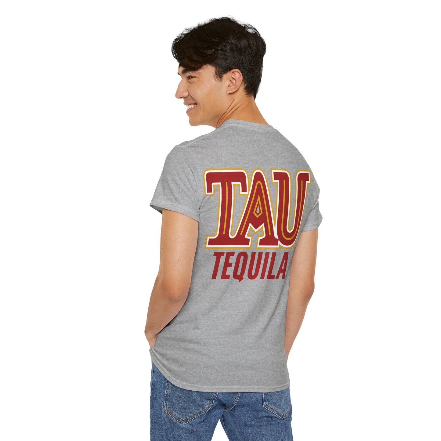 Tau Tequila Short Sleeve Gildan 5000 T-Shirt with Front and Back Logo