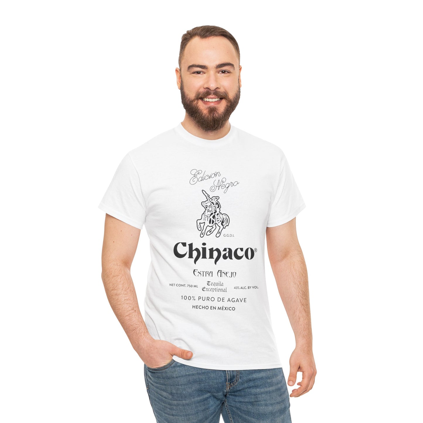 Chinaco Tequila Retro Short Sleeve Gildan 5000 T-Shirt with Front Logo