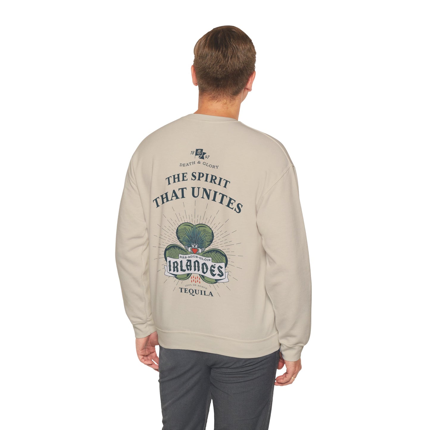 Irlande's Tequila Gilden 18000 Crewneck Sweatshirt with Front and Back Logo