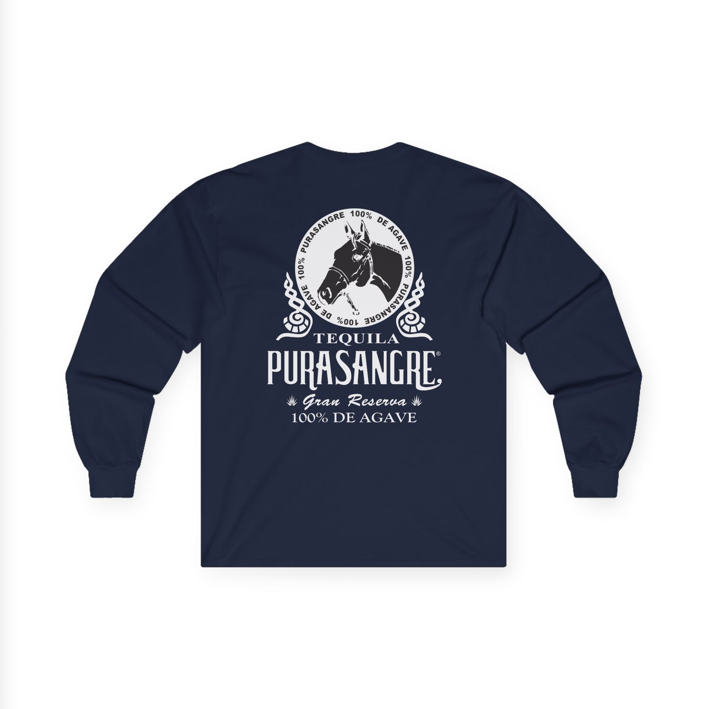 Purasangre Tequila Long Sleeve Gildan 2400 T-Shirt with Front and Back Logo