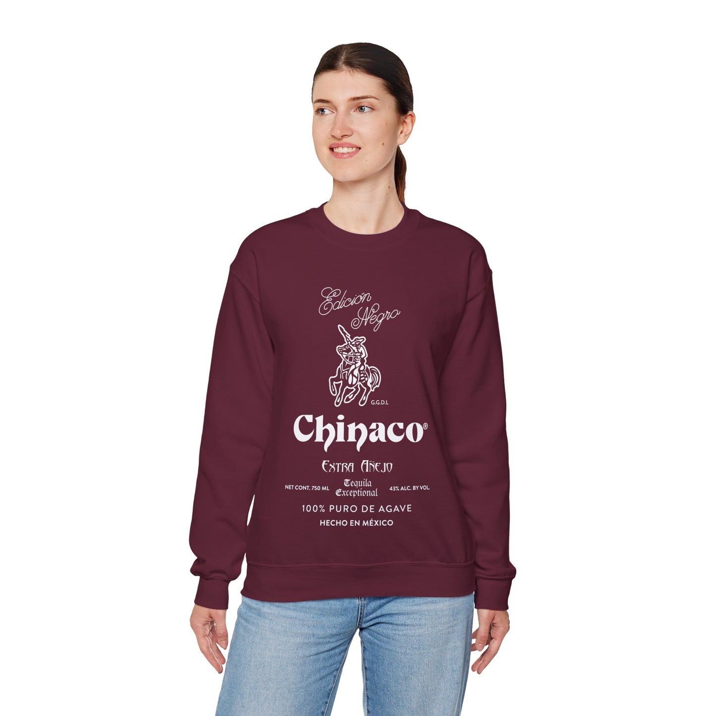 Chinaco Tequila Retro Gilden 18000 Crewneck Sweatshirt with Front Logo