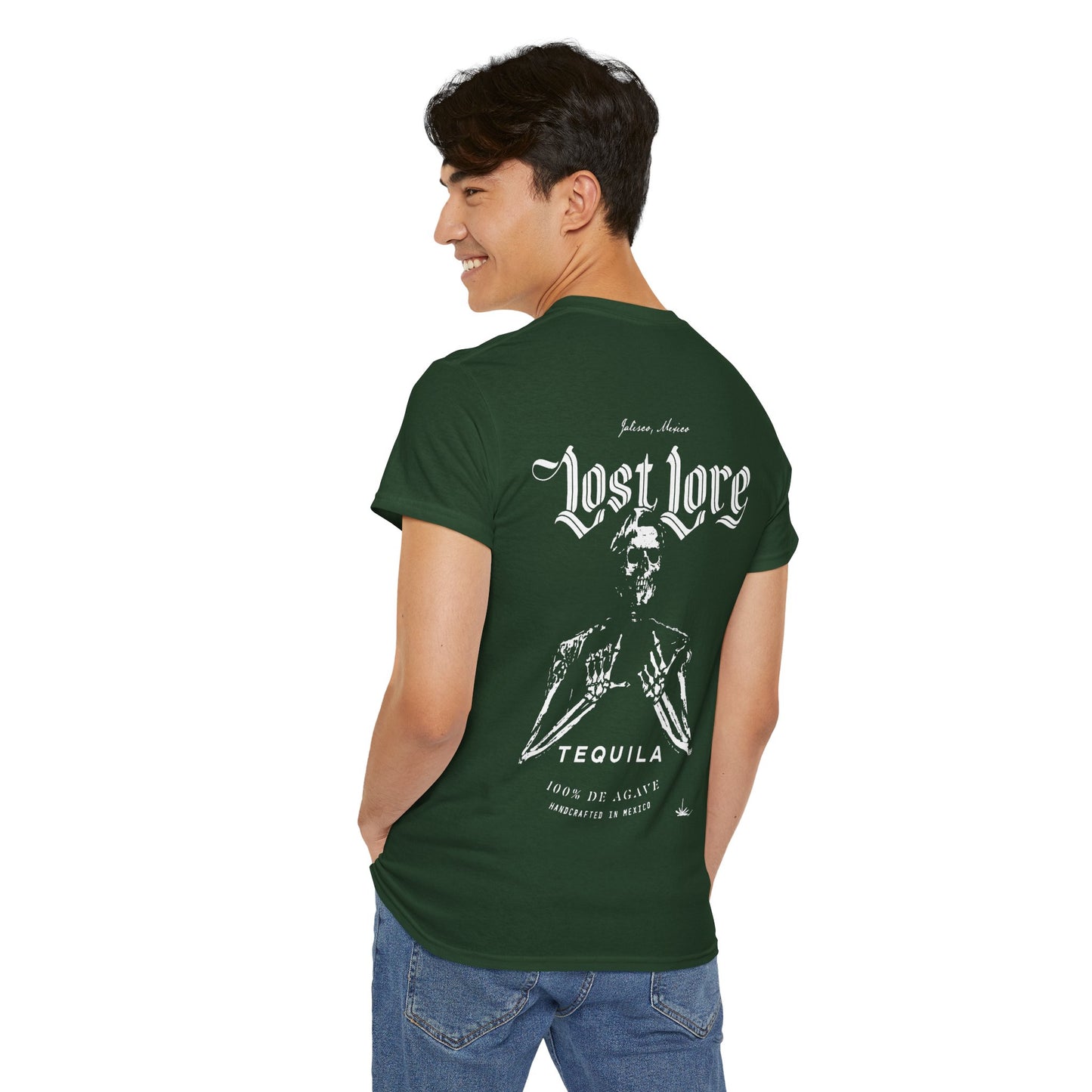 Lost Lore Tequila Miklo Agave Short Sleeve Gildan 5000 T-Shirt with Front and Back Logo