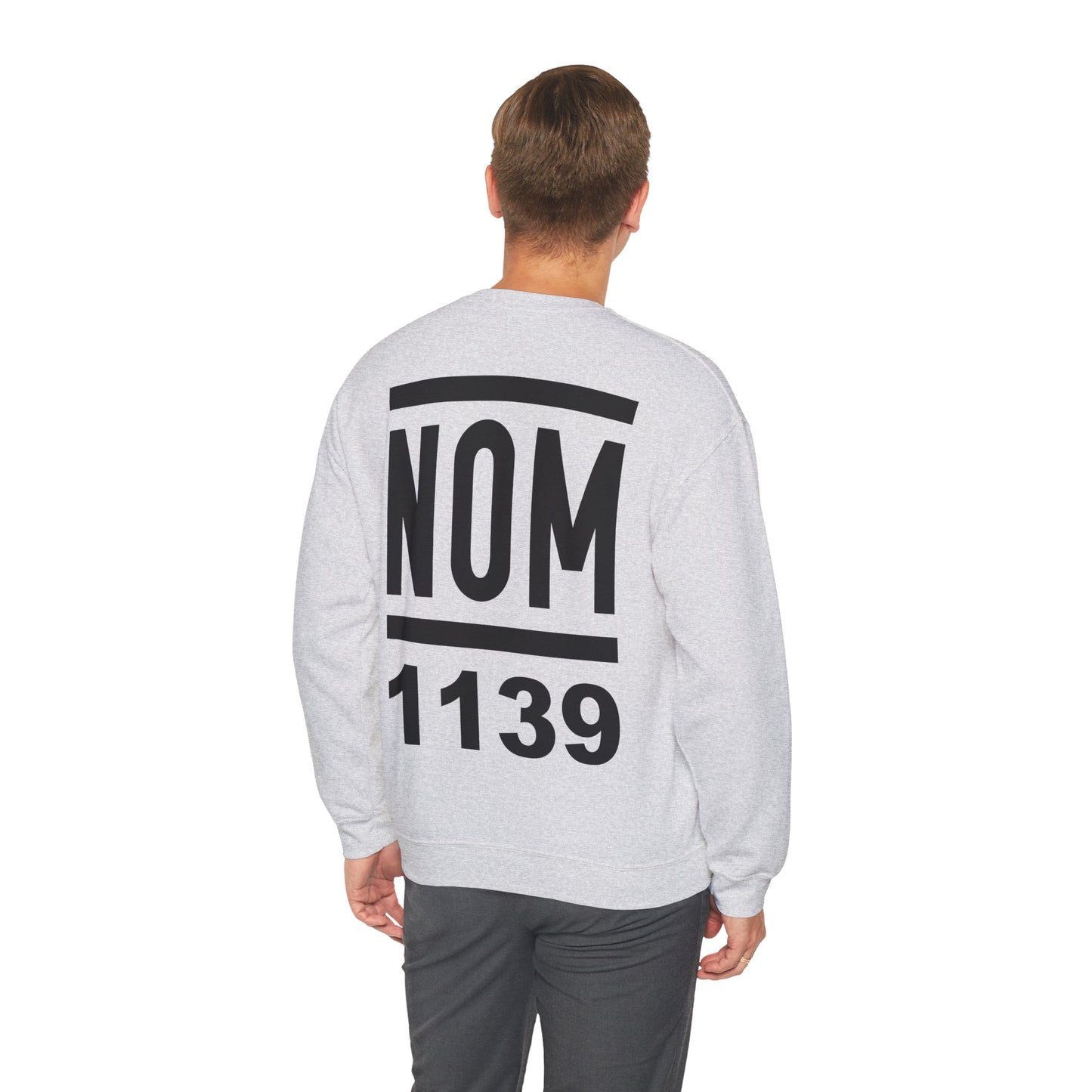 NOM 1139 Gilden 18000 Crewneck Sweatshirt with Front and Back Logo