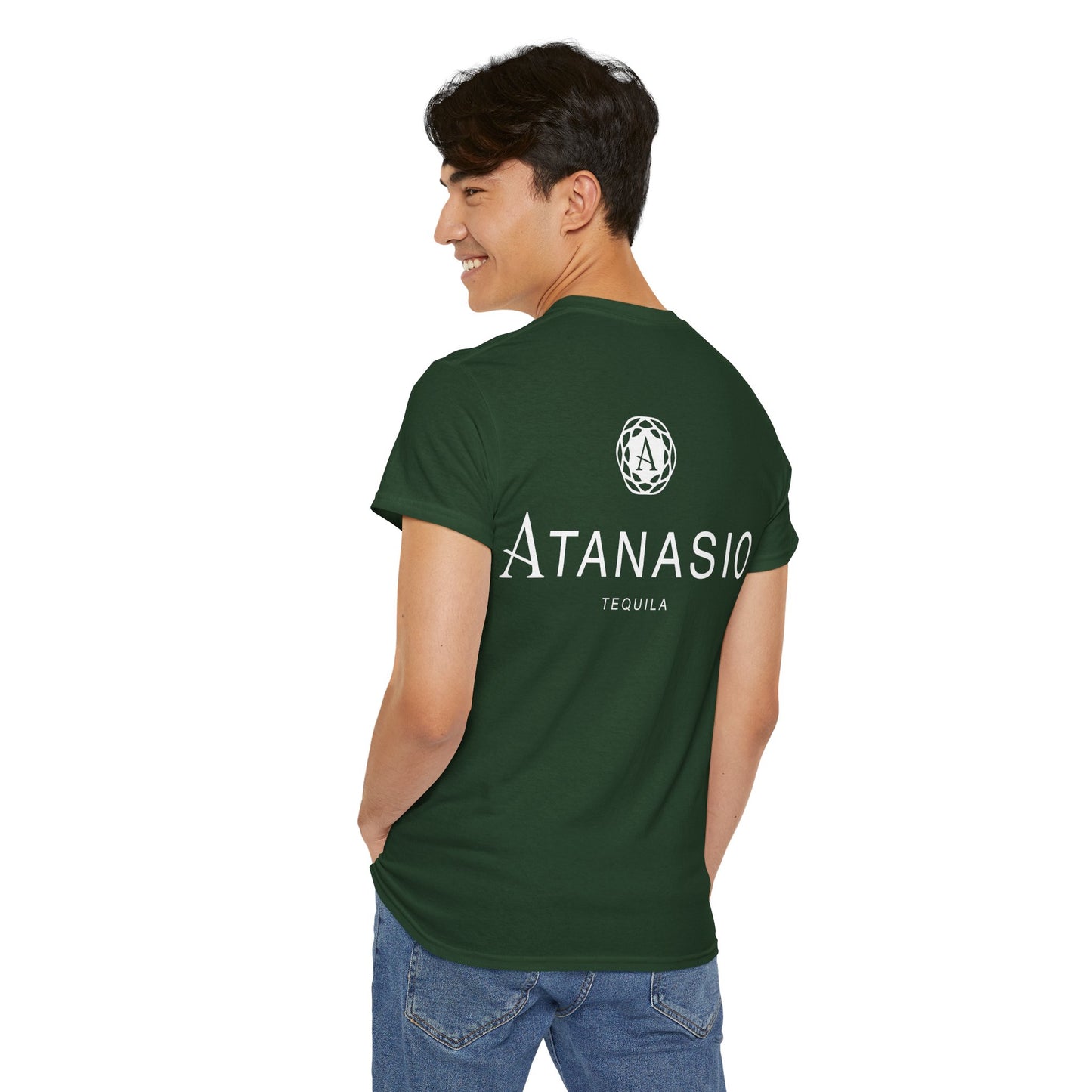 Atanisio Tequila Short Sleeve Gildan 5000 T-Shirt with Front and Back Logo