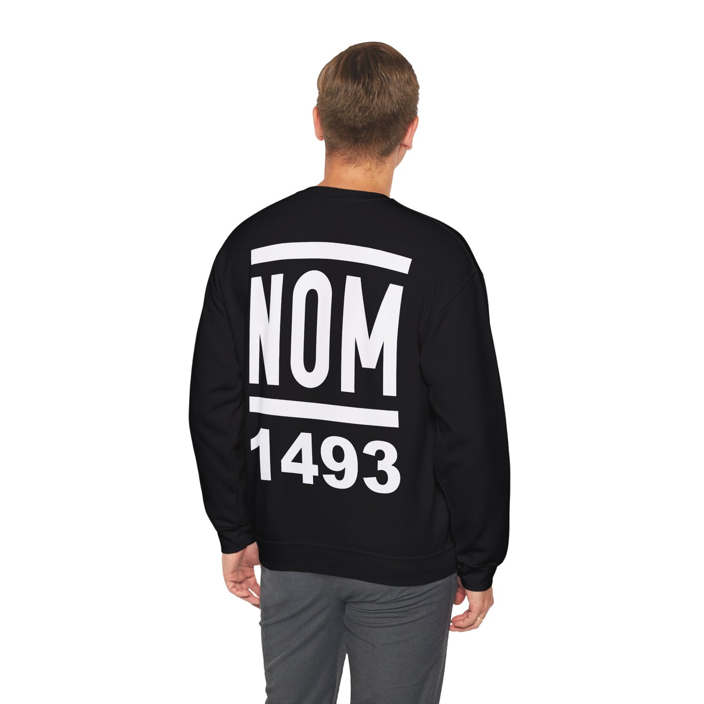 NOM 1493 Gilden 18000 Crewneck Sweatshirt with Front and Back Logo