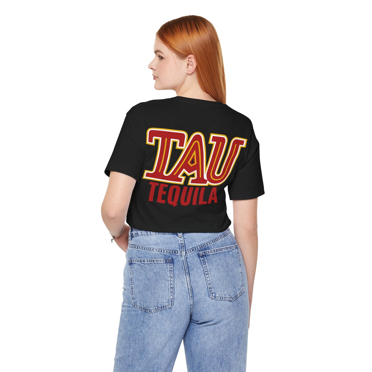 Tau Tequila Short Sleeve Bella+Canvas 3001 T-Shirt with Front and Back Logo